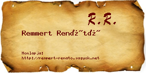 Remmert Renátó névjegykártya